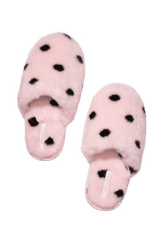 ТАПОЧКИ PLUSH PINK/BLACK DOTS Victoria`s Secret