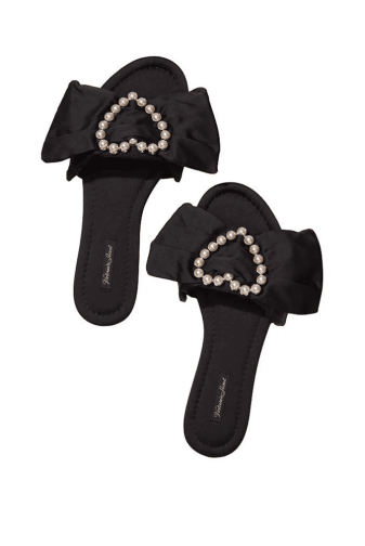 ТАПОЧКИ SATIN BLACK HEART Victoria`s Secret