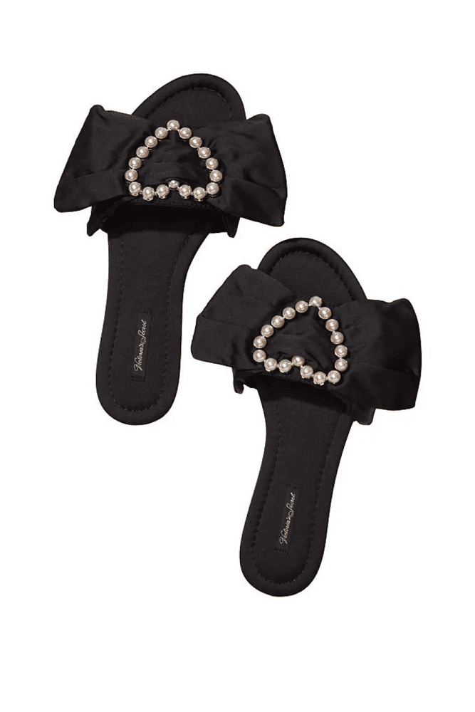 ТАПОЧКИ SATIN BLACK HEART Victoria`s Secret