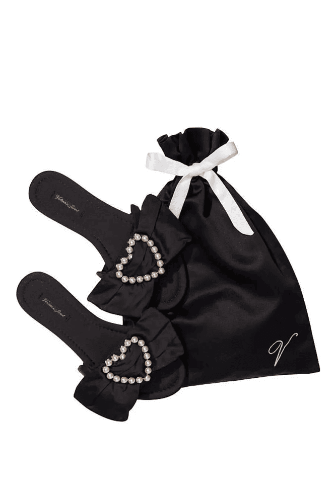 ТАПОЧКИ SATIN BLACK HEART Victoria`s Secret