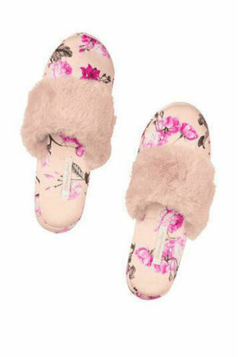 ТАПОЧКИ SATIN CHAMPAGNE/FLOWERS Victoria`s Secret