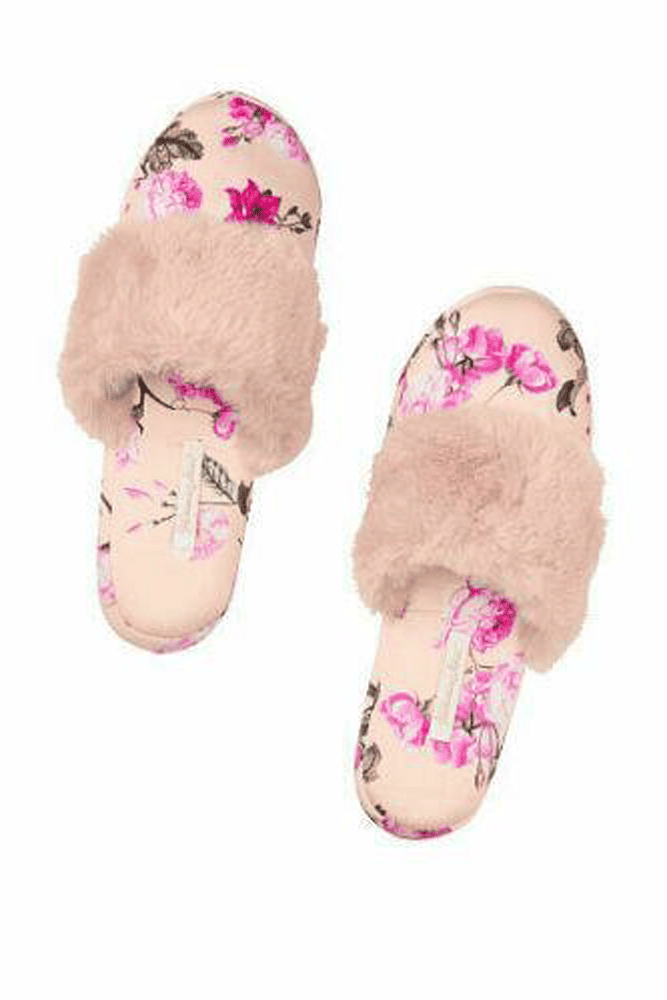 ТАПОЧКИ SATIN CHAMPAGNE/FLOWERS Victoria`s Secret