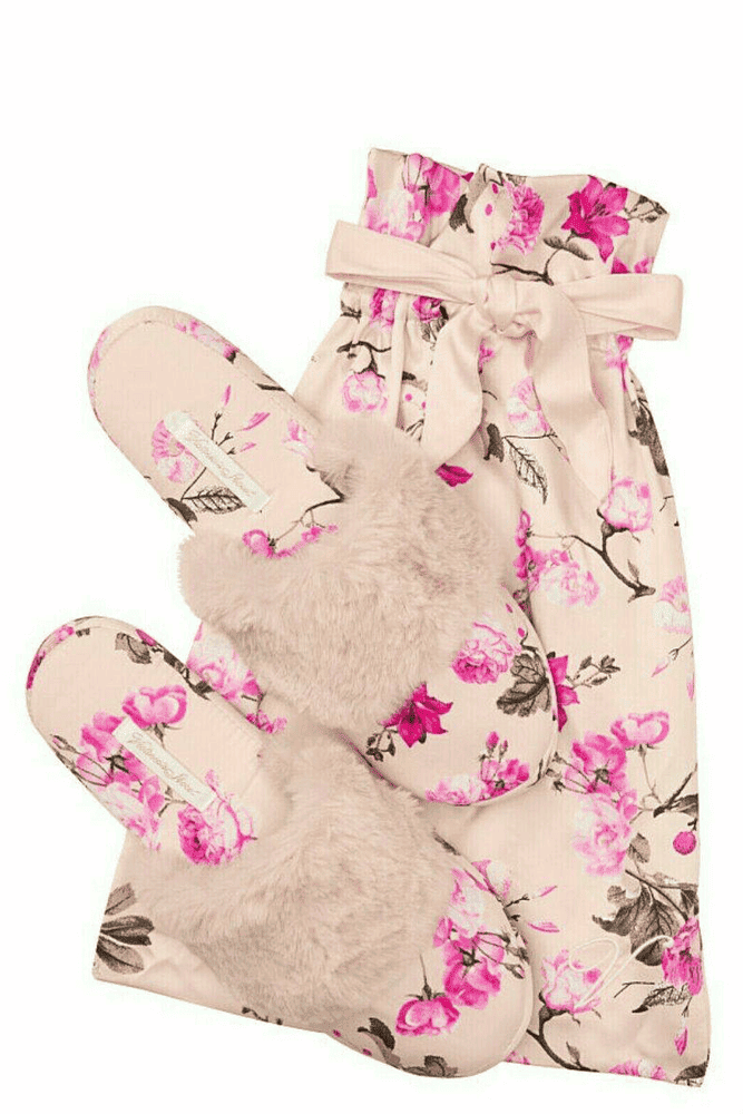 ТАПОЧКИ SATIN CHAMPAGNE/FLOWERS Victoria`s Secret