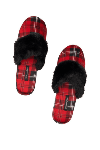 ТАПОЧКИ SATIN RED PLAID Victoria`s Secret