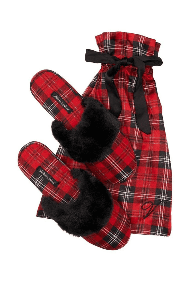 ТАПОЧКИ SATIN RED PLAID Victoria`s Secret