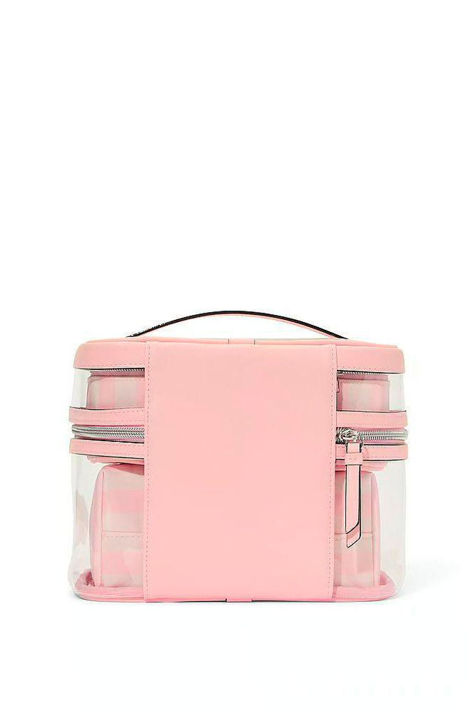 КОСМЕТИЧКА 4 IN 1 PINK STRIPE SILVER Victoria`s Secret