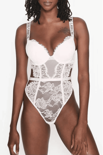 БОДІ ЗІ СТРАЗАМИ ПОДВІЙНИЙ ПУШ-АП WHITE Victoria`s Secret