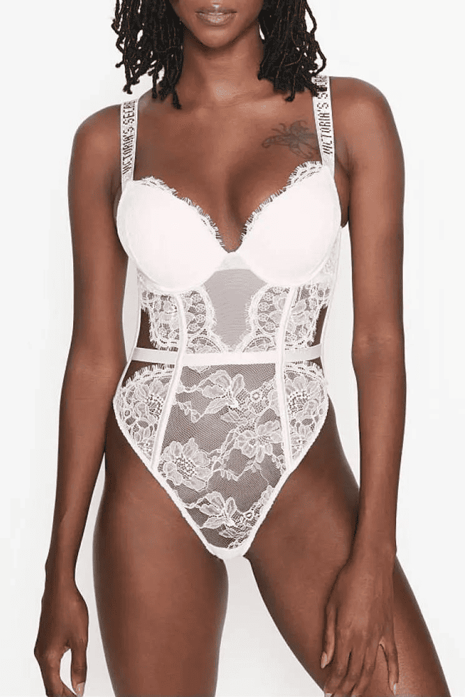 БОДІ ЗІ СТРАЗАМИ ПОДВІЙНИЙ ПУШ-АП WHITE Victoria`s Secret