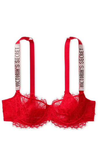 БЮСТГАЛЬТЕР ЗІ СТРАЗАМИ БЕЗ ПУШ-АП RED LACE Victoria`s Secret