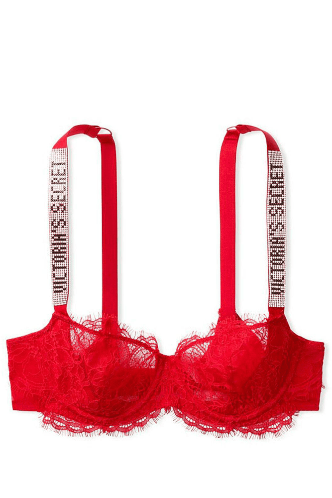 БЮСТГАЛЬТЕР ЗІ СТРАЗАМИ БЕЗ ПУШ-АП RED LACE Victoria`s Secret