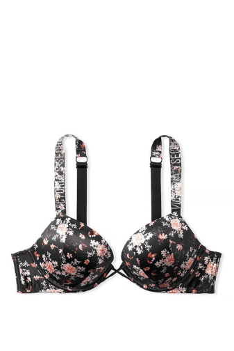 БЮСТГАЛЬТЕР ЗІ СТРАЗАМИ ПОДВІЙНИЙ ПУШ-АП BLACK FLOWER Victoria`s Secret