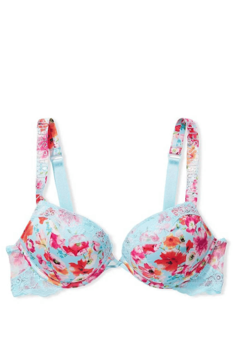 БЮСТГАЛЬТЕР ЗІ СТРАЗАМИ ПОДВІЙНИЙ ПУШ-АП BLUE FLORAL Victoria`s Secret