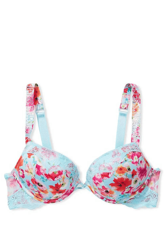 БЮСТГАЛЬТЕР ЗІ СТРАЗАМИ ПОДВІЙНИЙ ПУШ-АП BLUE FLORAL Victoria`s Secret