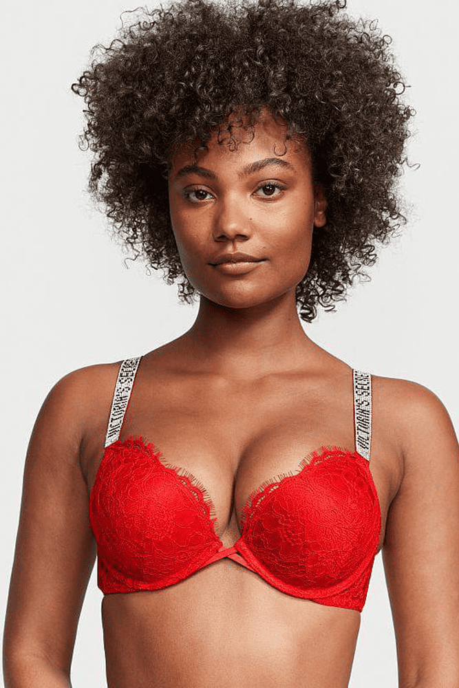 БЮСТГАЛЬТЕР ЗІ СТРАЗАМИ ПОДВІЙНИЙ ПУШ-АП RED LACE Victoria`s Secret БЮСТГАЛЬТЕР ЗІ СТРАЗАМИ ПОДВІЙНИЙ ПУШ-АП RED LACE Victoria`s Secret