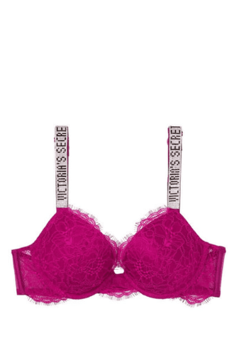 БЮСТГАЛЬТЕР ЗІ СТРАЗАМИ ПУШ-АП DARK FUHSIA LACE Victoria`s Secret