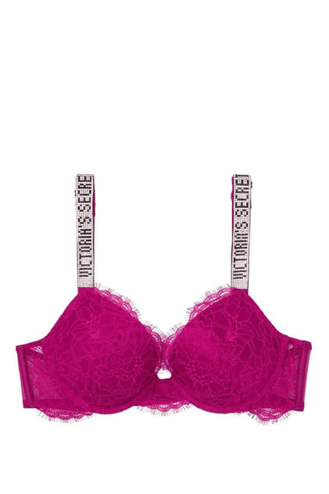 БЮСТГАЛЬТЕР ЗІ СТРАЗАМИ ПУШ-АП DARK FUHSIA LACE Victoria`s Secret
