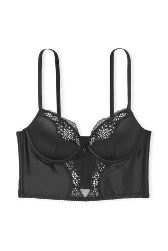 КОРСЕТ ЗІ СТРАЗАМИ ПУШ-АП BLACK EMBL Victoria`s Secret