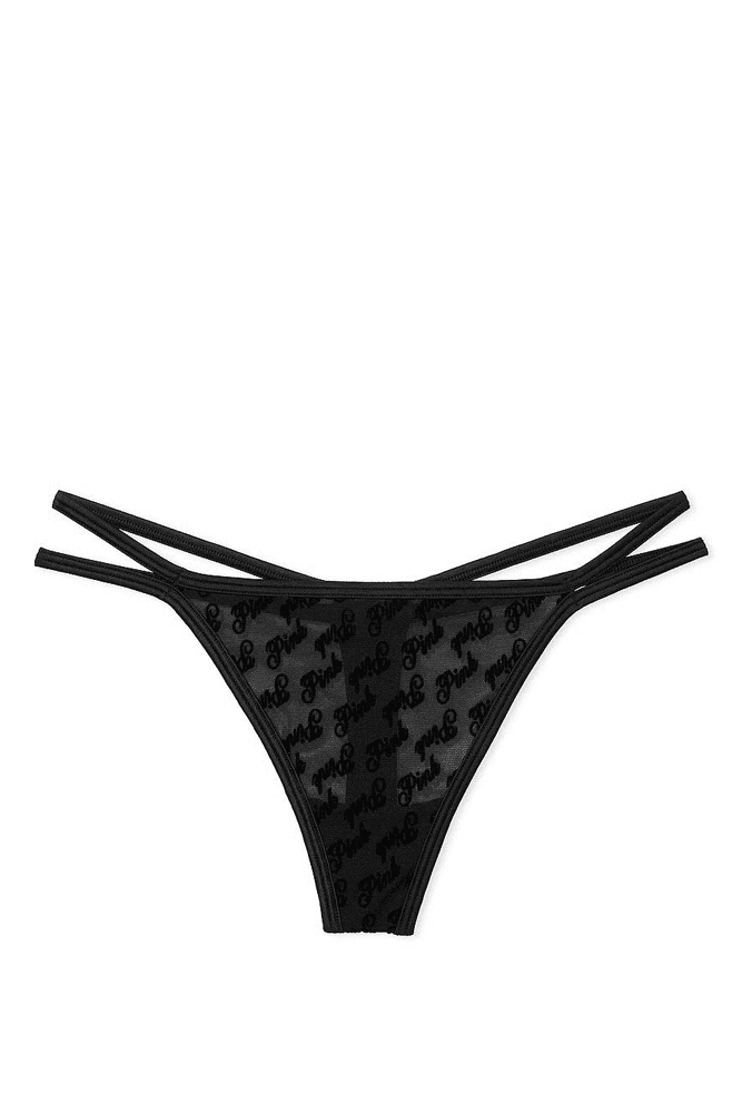Трусики PINK СТРІНГИ BLACK LOGO Victoria`s Secret