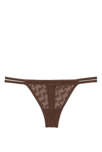 Трусики PINK СТРІНГИ BROWN LOGO Victoria`s Secret