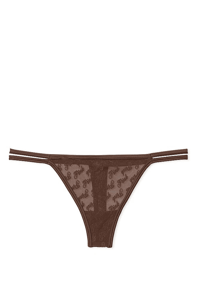 Трусики PINK СТРІНГИ BROWN LOGO Victoria`s Secret