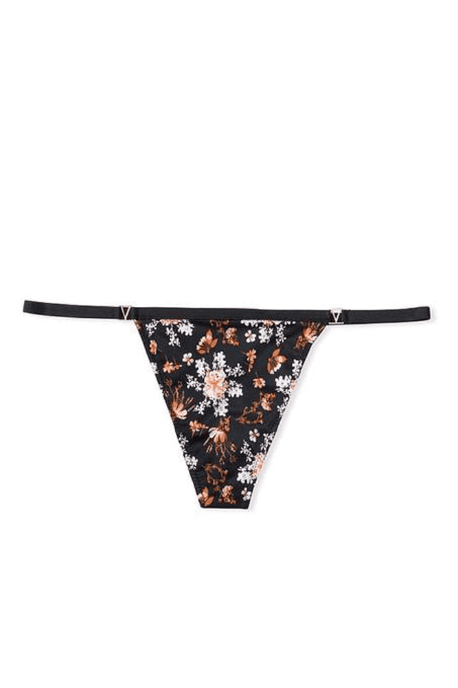 Трусики V-THONG BLACK PRINT Victoria`s Secret