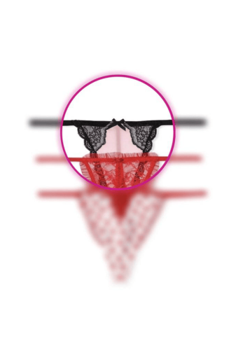 Трусики V-THONG PINK BLACK Victoria`s Secret