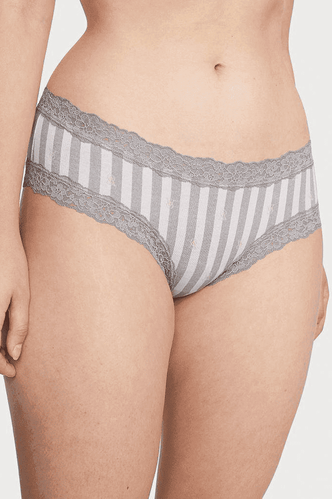 Трусики БАВОВНЯНІ БРАЗИЛІАНИ GREY STRIPE Victoria`s Secret