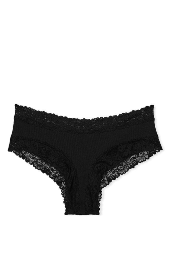 Трусики БАВОВНЯНІ БРАЗИЛІАНИ РУБЧИК BLACK Victoria`s Secret