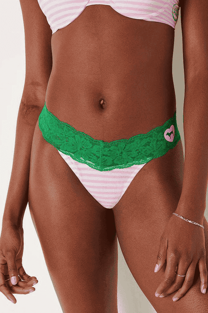 Трусики БАВОВНЯНІ СТРІНГИ PINK STRIPE Victoria`s Secret