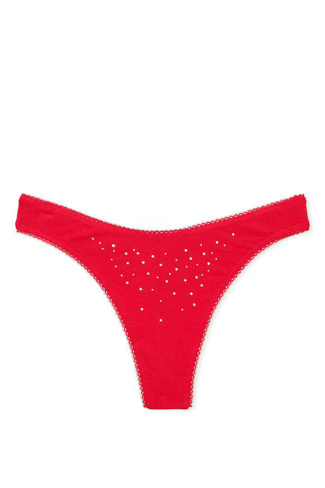 Трусики БАВОВНЯНІ СТРІНГИ RED EMBL DOT Victoria`s