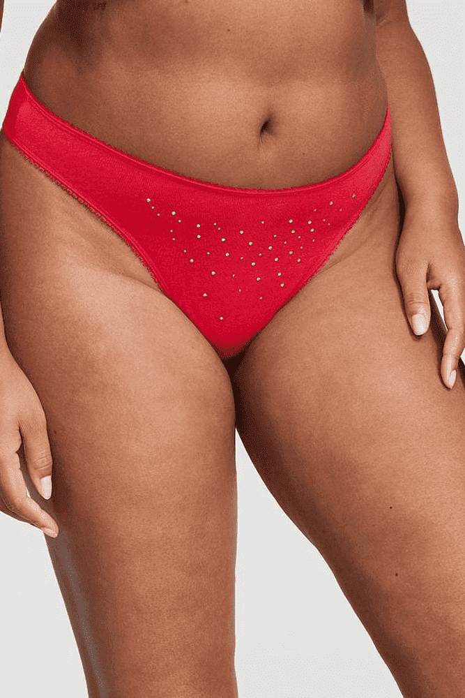 Трусики БАВОВНЯНІ СТРІНГИ RED EMBL DOT Victoria`s
