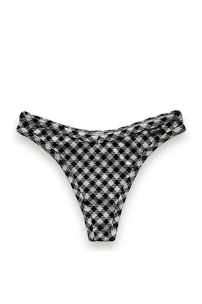 Трусики БАВОВНЯНІ СТРІНГИ РУБЧИК BLACK PLAID Victoria`s Secret