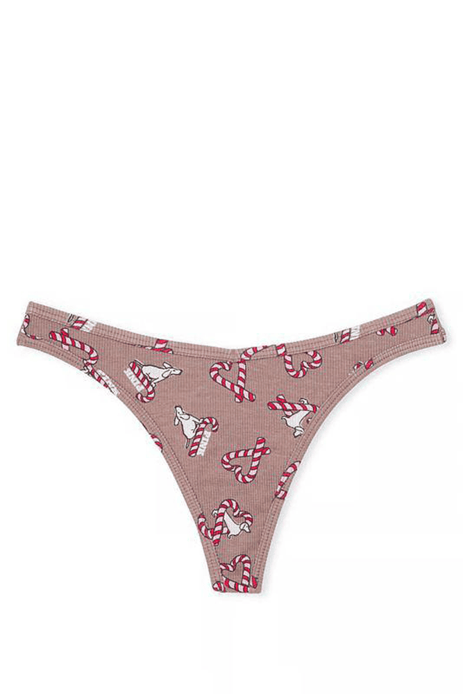 Трусики БАВОВНЯНІ СТРІНГИ РУБЧИК CANDY CANE Victoria`s Secret