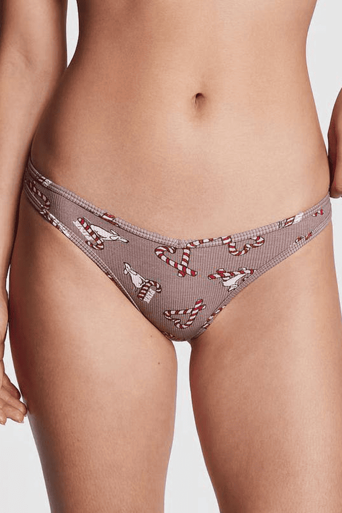 Трусики БАВОВНЯНІ СТРІНГИ РУБЧИК CANDY CANE Victoria`s Secret