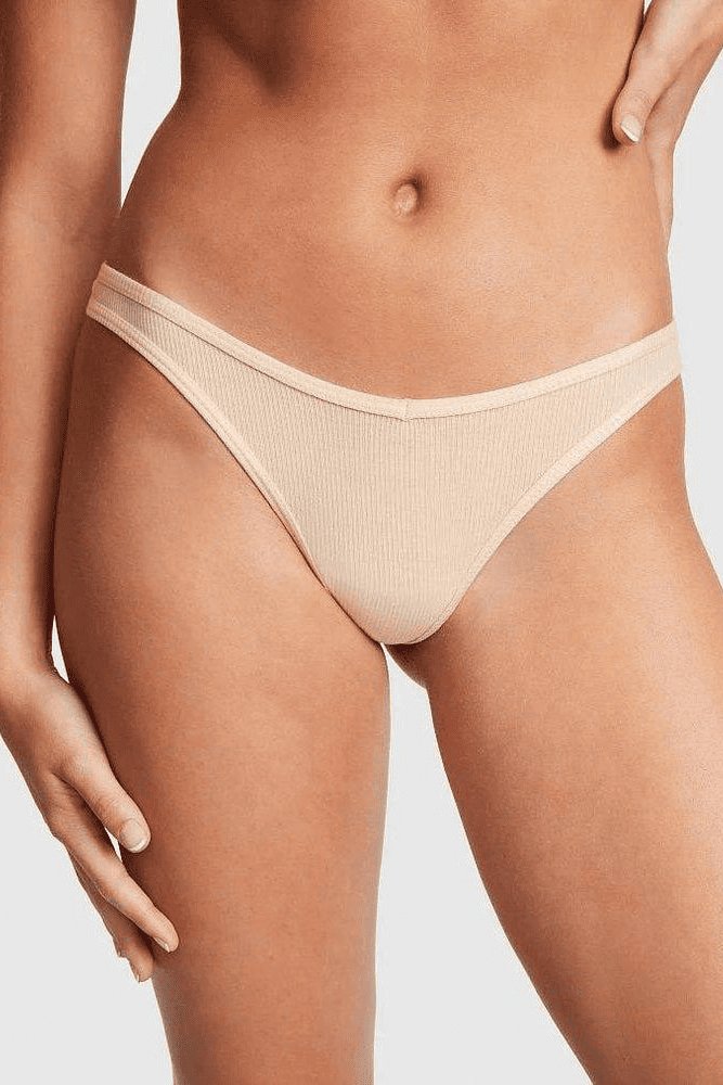 Трусики БАВОВНЯНІ СТРІНГИ РУБЧИК CHAMPAGNE Victoria`s Secret
