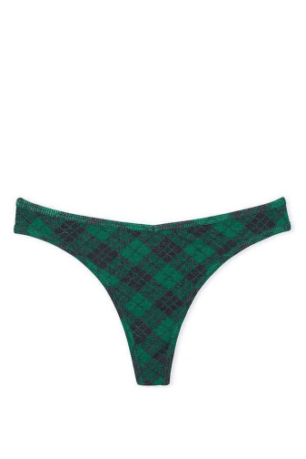 Трусики БАВОВНЯНІ СТРІНГИ РУБЧИК GREEN PLAID Victoria`s Secret