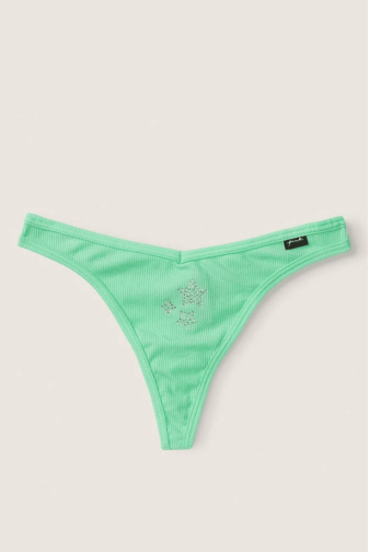 Трусики БАВОВНЯНІ СТРІНГИ РУБЧИК GREEN Victoria`s