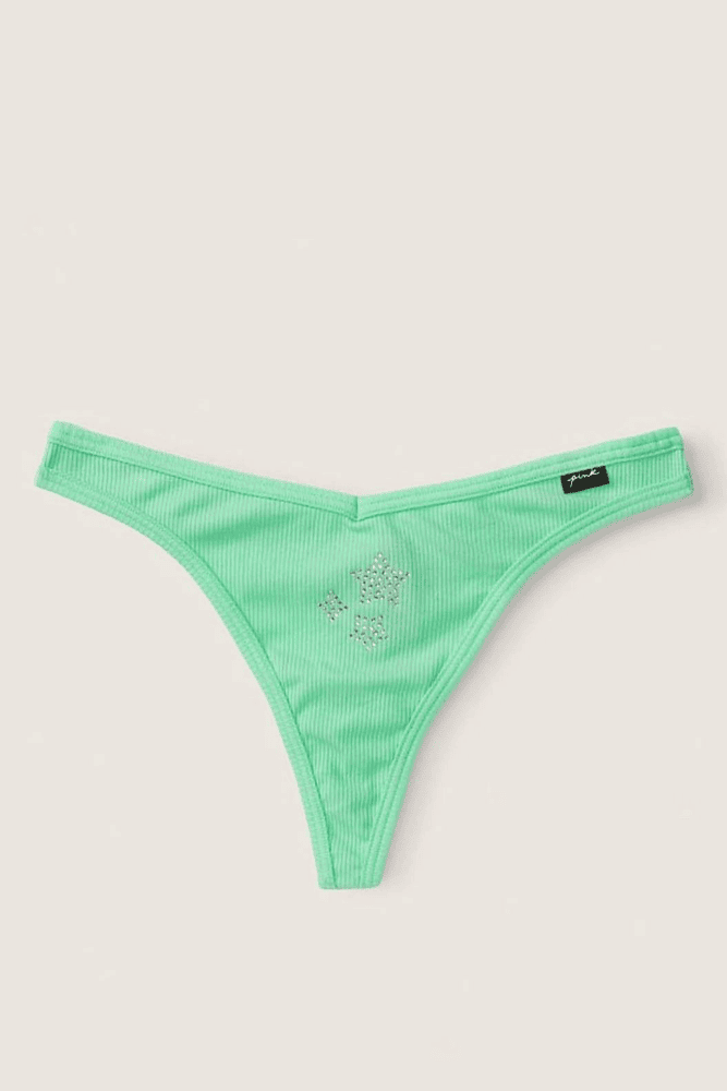 Трусики БАВОВНЯНІ СТРІНГИ РУБЧИК GREEN Victoria`s
