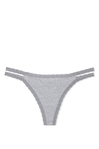Трусики БАВОВНЯНІ СТРІНГИ РУБЧИК GREY Victoria`s Secret
