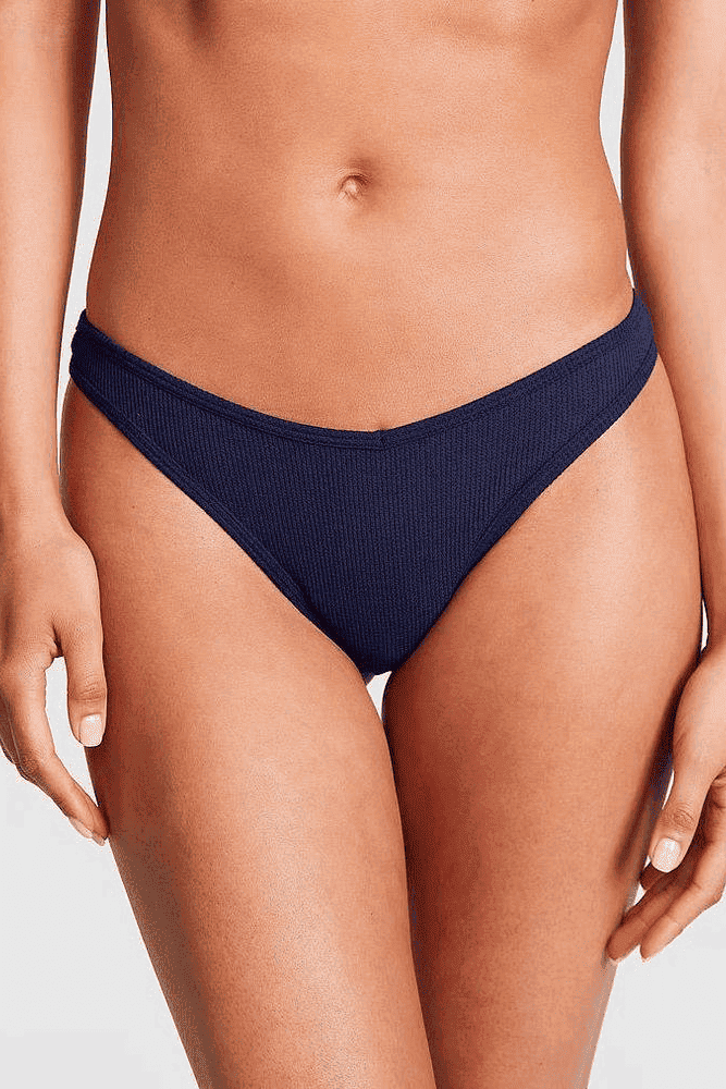Трусики БАВОВНЯНІ СТРІНГИ РУБЧИК NAVY Victoria`s Secret