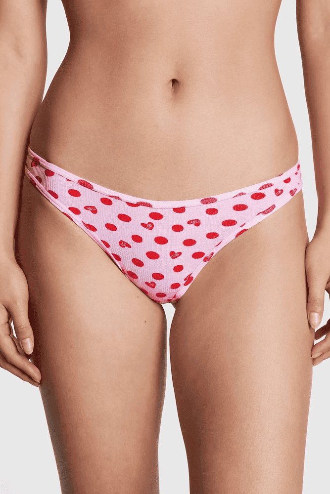 Трусики БАВОВНЯНІ СТРІНГИ РУБЧИК PINK CHERRY Victoria`s Secret