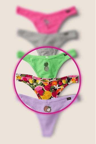 Трусики БАВОВНЯНІ СТРІНГИ РУБЧИК PRINT Victoria`s Secret