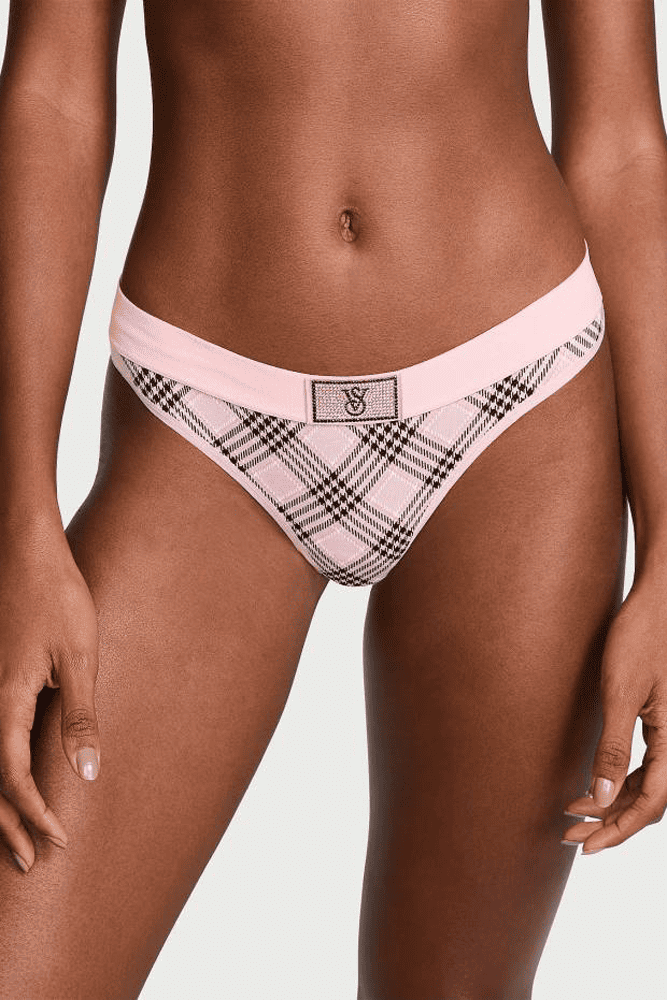 Трусики З РЕЗИНКОЮ СТРІНГИ PINK PLAID EMBL Victoria`s Secret