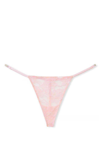 Трусики ЗІ СТРАЗАМИ V-THONG BABY PINK BACK Victoria`s Secret