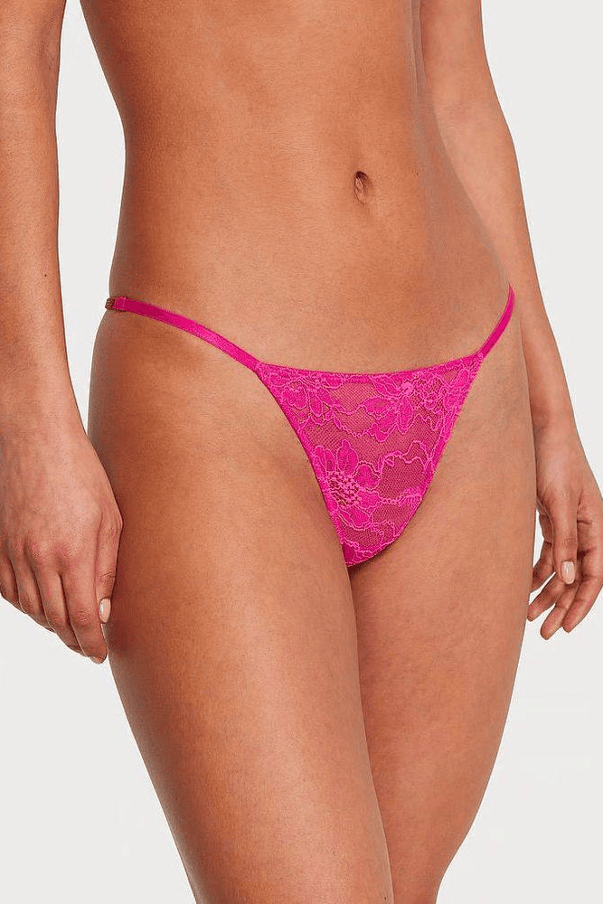 Трусики ЗІ СТРАЗАМИ V-THONG HOT PINK BACK Victoria`s Secret