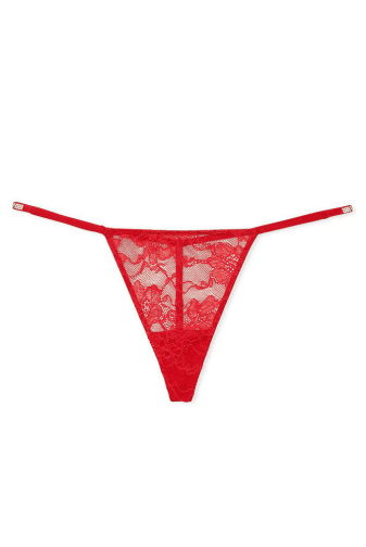 Трусики ЗІ СТРАЗАМИ V-THONG RED BACK Victoria`s Secret