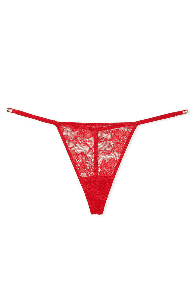 Трусики ЗІ СТРАЗАМИ V-THONG RED BACK Victoria`s Secret