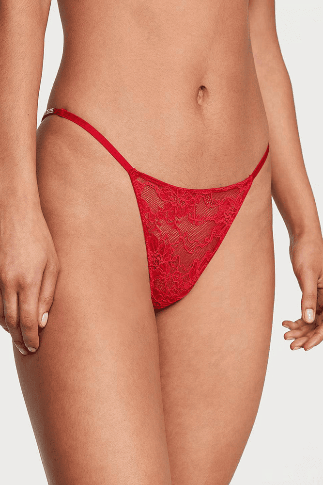 Трусики ЗІ СТРАЗАМИ V-THONG RED BACK Victoria`s Secret