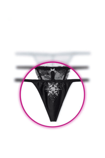 Трусики ЗІ СТРАЗАМИ V-THONG SNOWFLAKE Victoria`s Secret