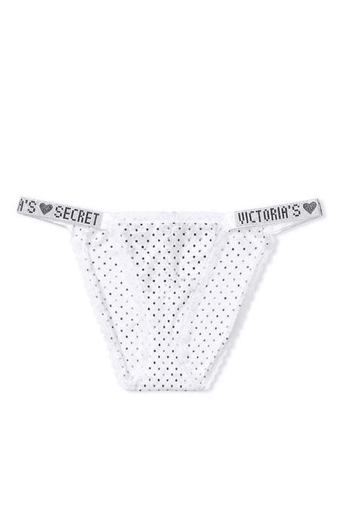 Трусики ЗІ СТРАЗАМИ БІКІНІ WHITE/DOTS Victoria`s Secret